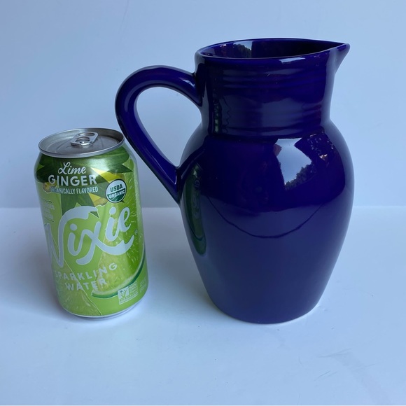 Pottery Pitcher Vintage Cerind Porcelana Vitro Portugal Cobalt Blue 7.25” Vase - Picture 7 of 16